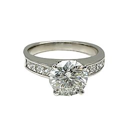 The LEO Round Diamond with Channel Set Princess Diamond Band in 14kt WG