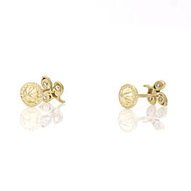 Three Leaves Stud Earrings in 18k Yellow Gold Children's Jewelry
