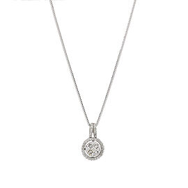 Women's Diamond Cluster Pendant Necklace in 14k White Gold