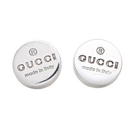 Gucci Logo Round Stud Earrings in Sterling Silver