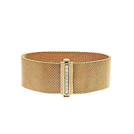 Auth TIFFANY & CO 18K Diamonds Rose Gold Summerest Mesh Bracelet Size 6.5"