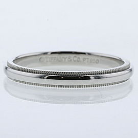 TIFFANY & Co 950 Platinum Milgrain Ring LXGBKT-207