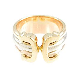 Cartier 18k White , Yellow and Pink Gold 2C Ring US 4.75 LXGKM-28
