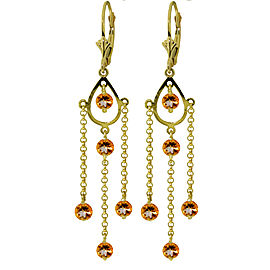 3 CTW 14K Solid Gold Gilded Age Citrine Earrings