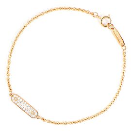 TIFFANY & Co 18K Pink Gold ag Chain Pave Diamond Bracelet LXWBJ-832