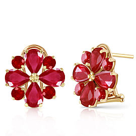 4.85 CTW 14K Solid Gold French Clips Earrings Natural Ruby