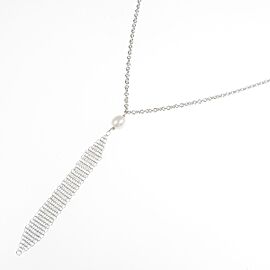 TIFFANY & Co 925 Silver Mesh Tassel Necklace LXGKM-59