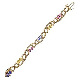 Tiffany & Co. Gold Pink Blue Yellow Sapphire Bracelet