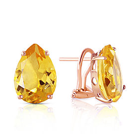 10 CTW 14K Solid Rose Gold pearll Shape Citrine Earrings
