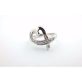 $2200 TIFFANY & CO Paloma Picasso Heart Diamond 18K White Gold Ring Size 6.5