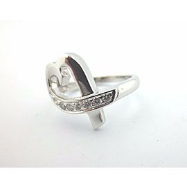 $2200 TIFFANY & CO Paloma Picasso Heart Diamond 18K White Gold Ring Size 9