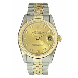Rolex Datejust 68273 Diamond Dial Midsize Watch