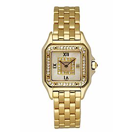 Cartier Panthere Mother of Pearl 18k Yellow Gold & Diamonds Ladies watch.