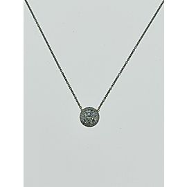 18K White Gold Halo Diamond Pendant Necklace