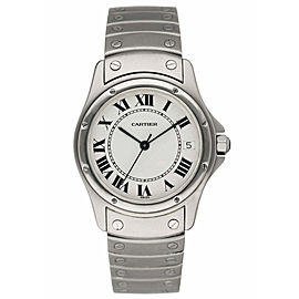 Cartier Cougar 1920/1 Steel White Dial Mens Watch
