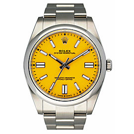 Rolex Oyster Perpetual 124300 Yellow Dial Mens Watch
