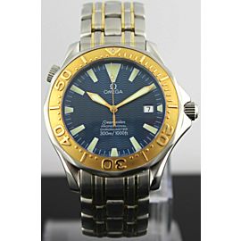 Omega Seamaster Professional 18K GOLD Swiss Quartz Men's BLUE 41MM Watch