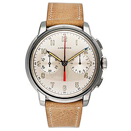 Longines Chronograph Silver Dial Vintage Mens Watch