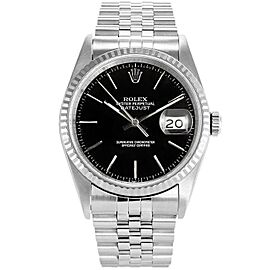 Rolex Datejust 36mm 16234 Unisex Stainless Steel Automatic Black