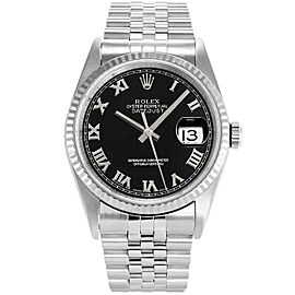 Rolex Datejust 36mm 16234 Unisex Stainless Steel Automatic Black