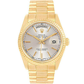 Rolex Day-Date Men's Yellow Gold Automatic Silver