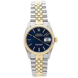 Rolex Datejust Unisex Stainless Steel Automatic Blue