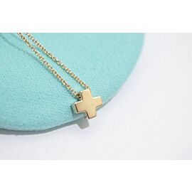 Tiffany & Co 18k Yellow Gold Mini Roman Cross Necklace