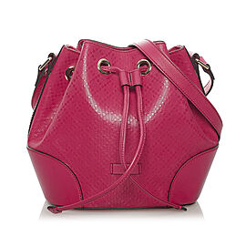 Gucci Diamante Bright Leather Bucket Bag