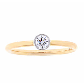 Tiffany & Co. 18K Rose Gold Band & Platinum Bezel Diamond Ring Size 6