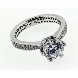 Ritani 1ct pave set diamond engagement ring in 18k fits 2ct round diamond