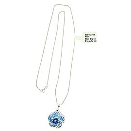 Galatea # 4804WBT blue topaz Davinchi cut necklace in 14k .