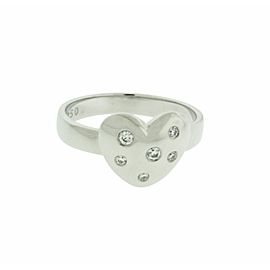 TIFFANY & CO diamond heart ring in 18k white gold size 6.5