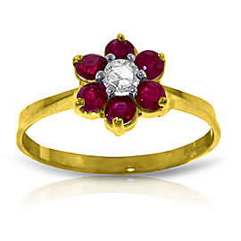0.5 CTW 14K Solid Gold Offering Reassurance Ruby Diamond Ring