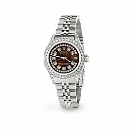 Rolex Datejust 26mm Steel Jubilee Diamond Watch with Chocolate Dial