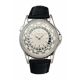 Patek Philippe World Time 5110G-001 18K White Gold Men's Watch Box & Papers