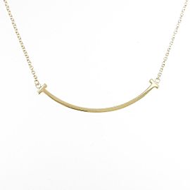 TIFFANY & Co 18k Yellow Gold T Smile Small Necklace LXGYMK-446