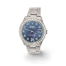Rolex Datejust Midsize 31mm 1.52ct Bezel/Black Pearl Diamond Roman VI Dial Watch