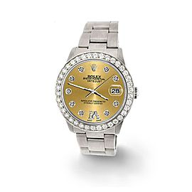 Rolex Datejust Midsize 31mm 1.52ct Bezel/Champagne Diamond Roman VI Dial Watch