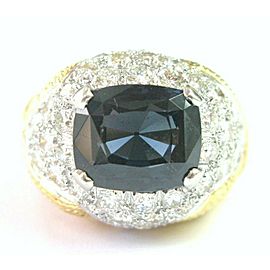Sapphire & Diamond Ring Yellow Gold 18Kt / Platinum 2.70Ct F-VVS2 Natural Stones