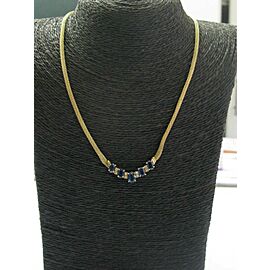 Ceylon Sapphire & Diamond Mesh Necklace Yellow Gold 14Kt 16.5" 3.25Ct