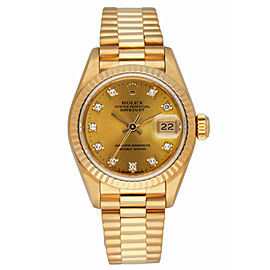 Rolex Datejust 18K Yellow Gold Diamond Ladies Watch