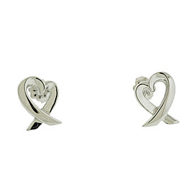 Tiffany &amp; Co Paloma Picasso Loving Heart Earrings In Sterling Silver