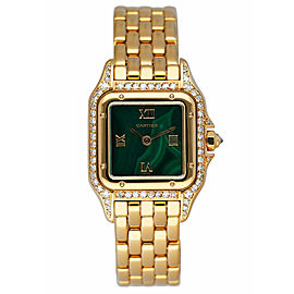 Cartier Panthere Diamond Factory Malachite Dial Ladies Watch