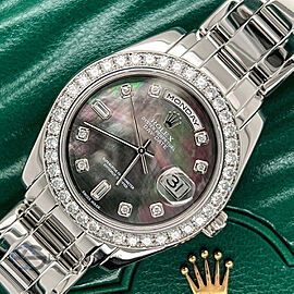 Rolex Day-Date Platinum Masterpiece Factory Diamond Bezel Tahitian