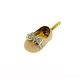 Aaron Basha Diamond Strap & Bow Shoe Pendant Necklace In 18K Gold
