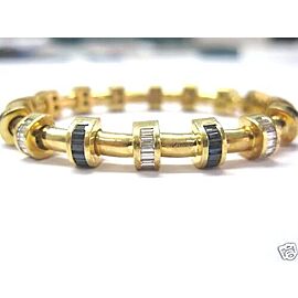 Charles Krypell Diamond Sapphire 18KT Yellow Gold Bracelet