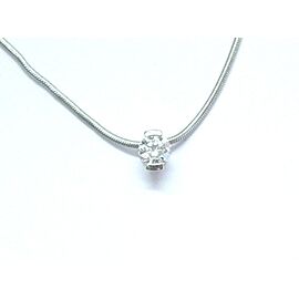 Movado Round Brilliant Diamond Solitaire Pendant Necklace .33Ct 16"