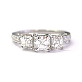 Lorenzo Jewelry Shenzen Three-Stone Asscher Cut NATURAL Diamond Ring