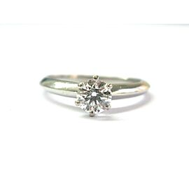 Tiffany & Co Platinum Round Diamond Solitaire Engagement Ring G-VS2 .60CT