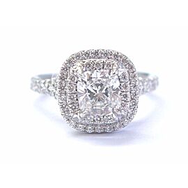 Tiffany & Co. Platinum Cushion Cut Diamond Soleste Engagement Ring